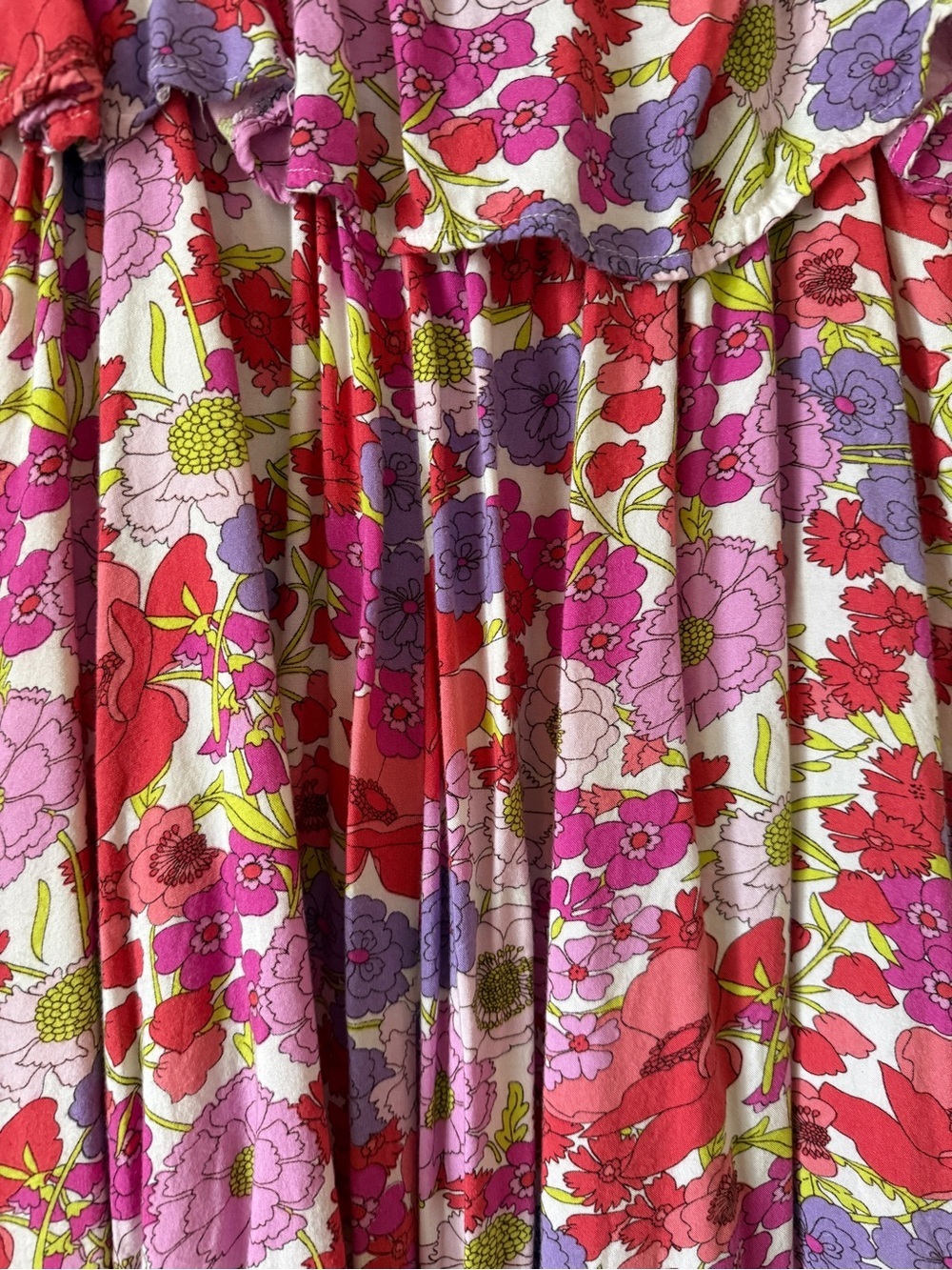 Japna Pink and Lavender Floral off shoulder Dress - Picture 3 of 9